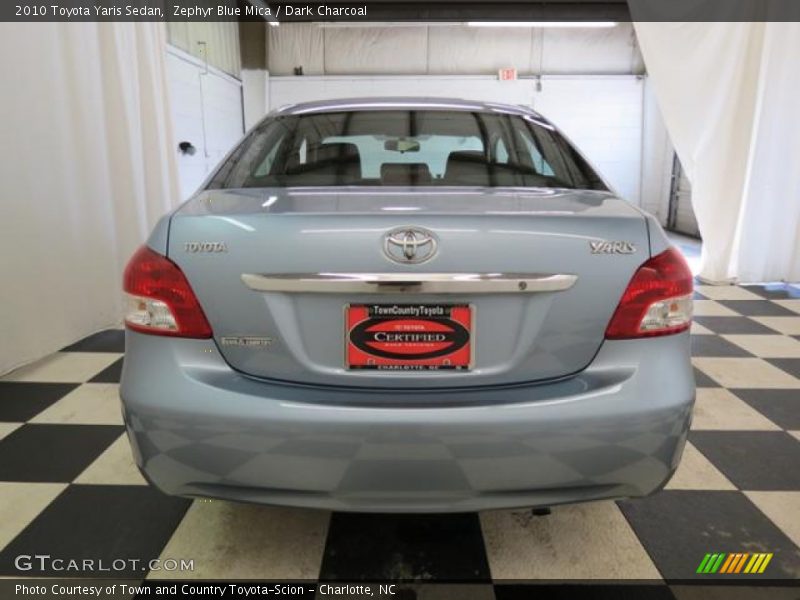 Zephyr Blue Mica / Dark Charcoal 2010 Toyota Yaris Sedan