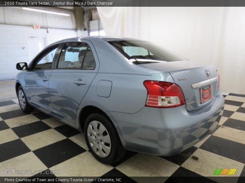 Zephyr Blue Mica / Dark Charcoal 2010 Toyota Yaris Sedan
