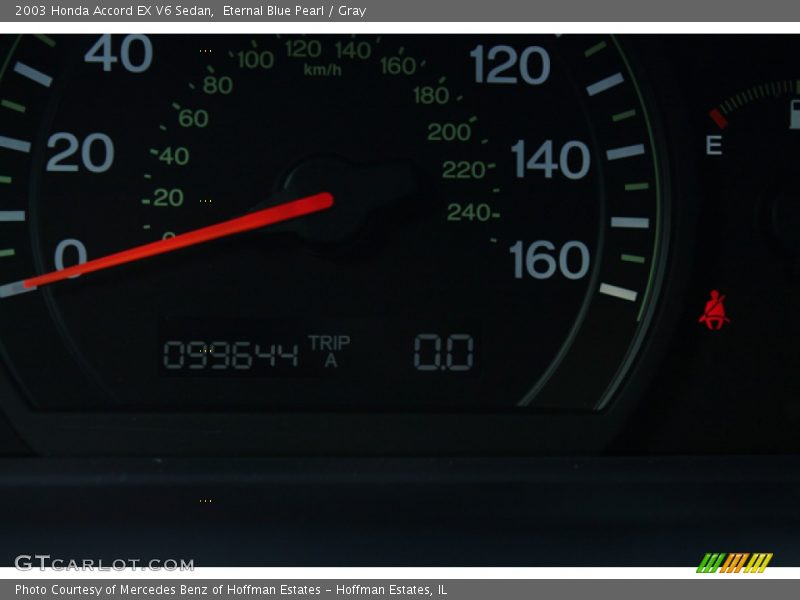 Eternal Blue Pearl / Gray 2003 Honda Accord EX V6 Sedan