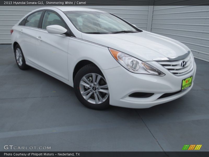 Shimmering White / Camel 2013 Hyundai Sonata GLS
