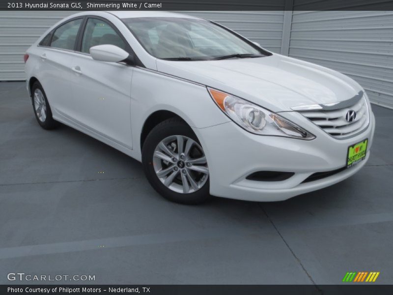 Shimmering White / Camel 2013 Hyundai Sonata GLS