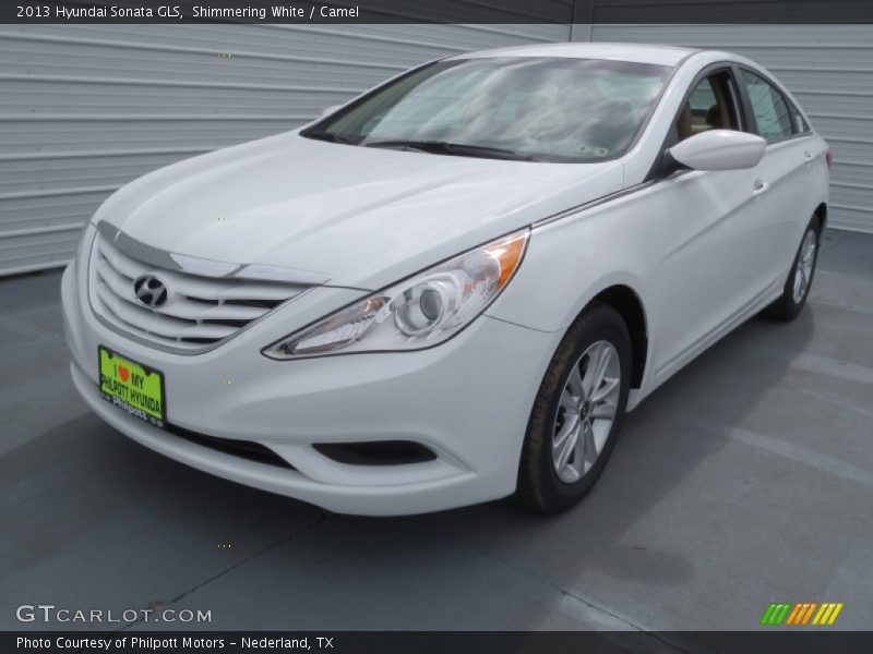 Shimmering White / Camel 2013 Hyundai Sonata GLS