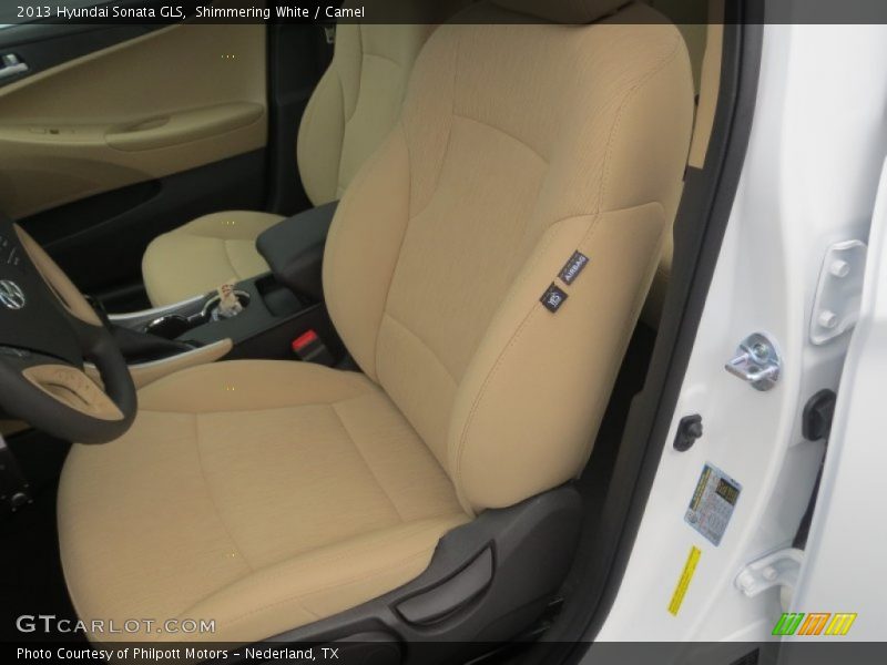 Shimmering White / Camel 2013 Hyundai Sonata GLS