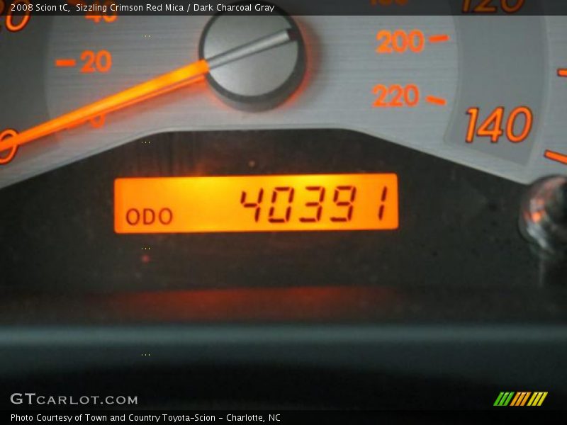 Sizzling Crimson Red Mica / Dark Charcoal Gray 2008 Scion tC