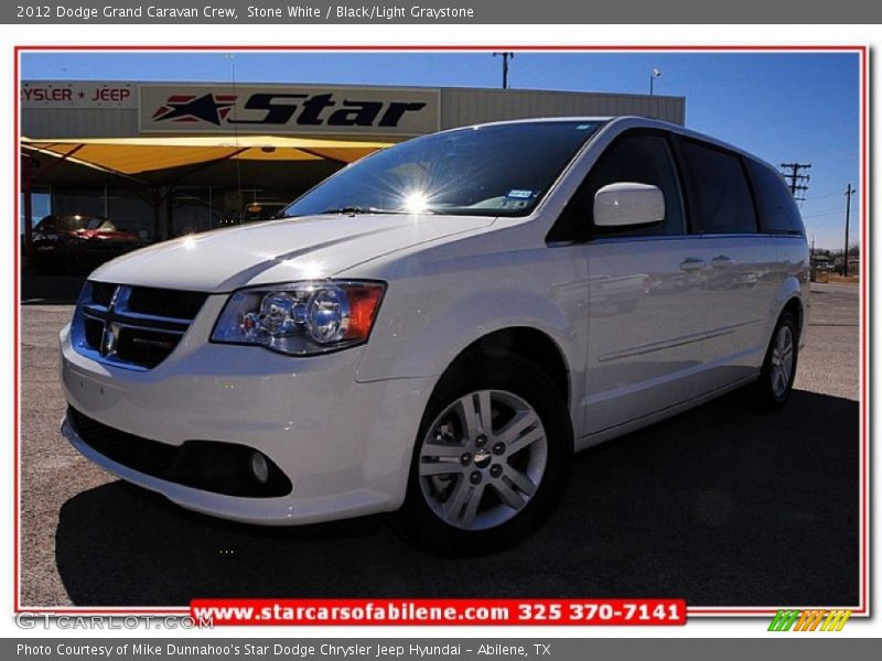 Stone White / Black/Light Graystone 2012 Dodge Grand Caravan Crew