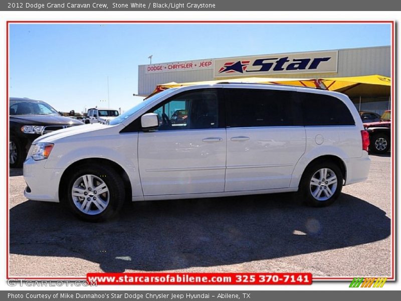 Stone White / Black/Light Graystone 2012 Dodge Grand Caravan Crew