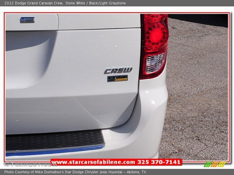 Stone White / Black/Light Graystone 2012 Dodge Grand Caravan Crew