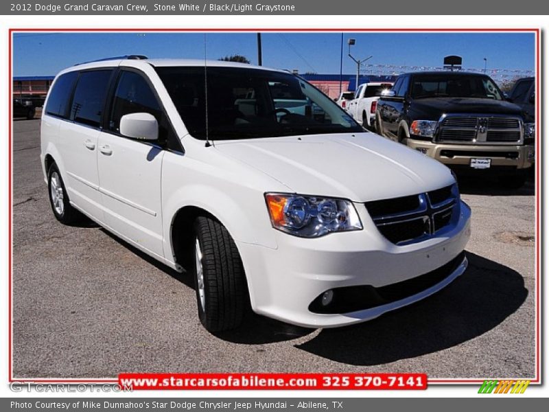 Stone White / Black/Light Graystone 2012 Dodge Grand Caravan Crew