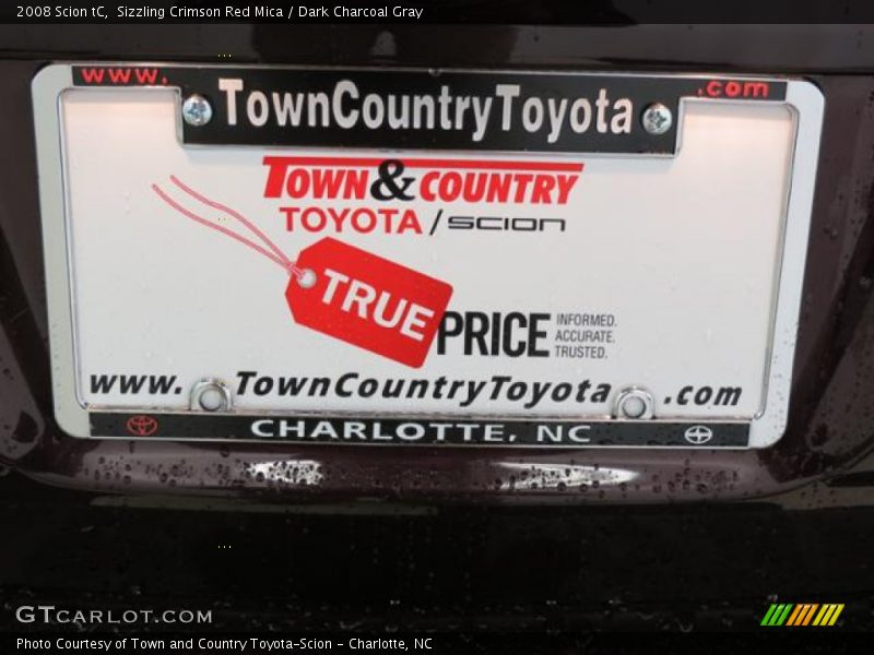 Sizzling Crimson Red Mica / Dark Charcoal Gray 2008 Scion tC
