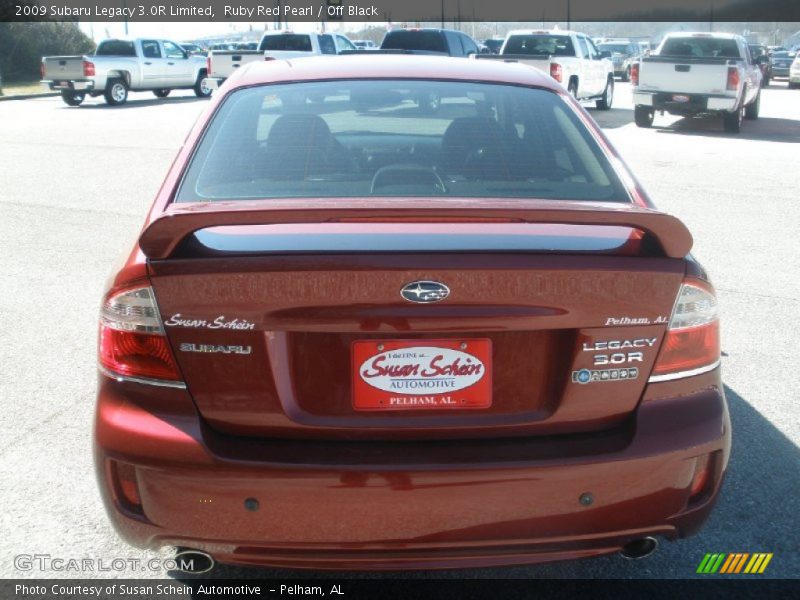 Ruby Red Pearl / Off Black 2009 Subaru Legacy 3.0R Limited