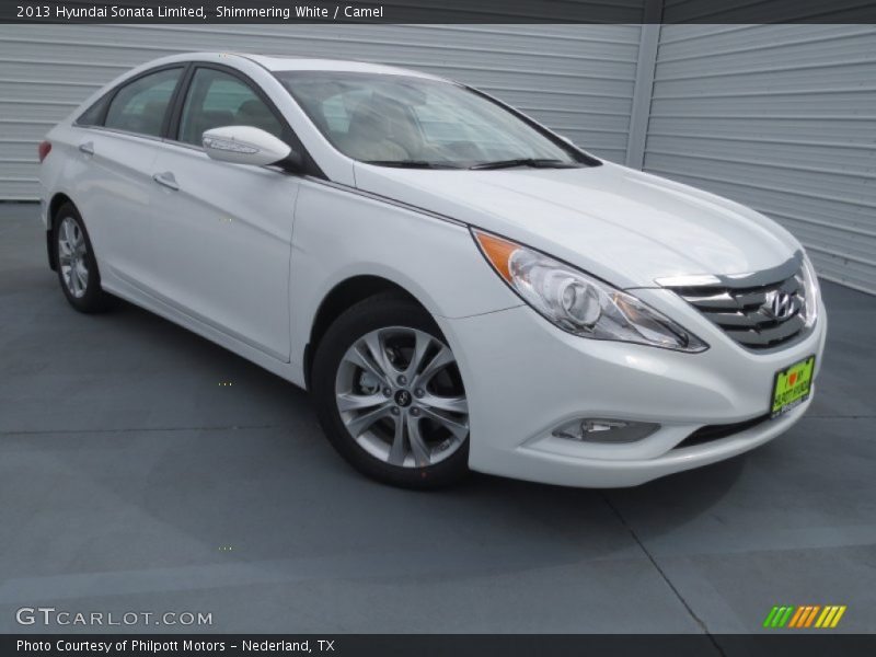 Shimmering White / Camel 2013 Hyundai Sonata Limited