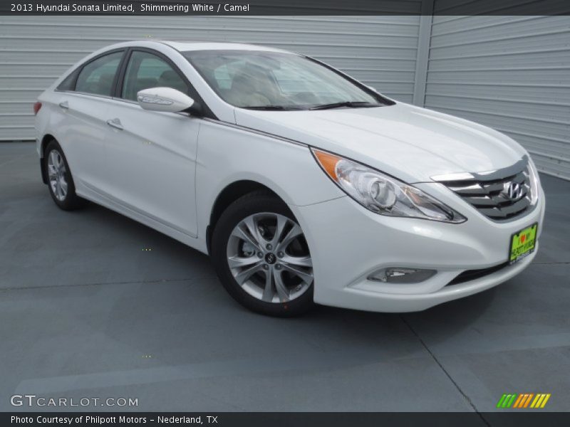 Shimmering White / Camel 2013 Hyundai Sonata Limited