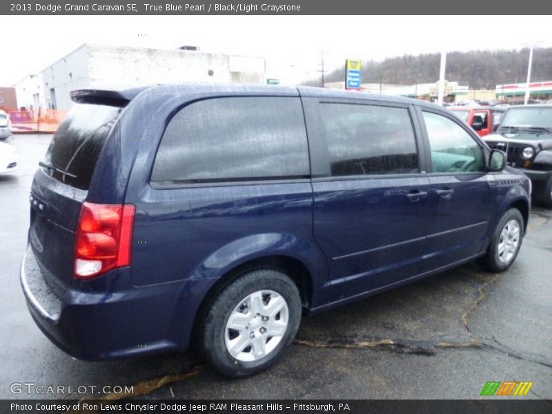 True Blue Pearl / Black/Light Graystone 2013 Dodge Grand Caravan SE