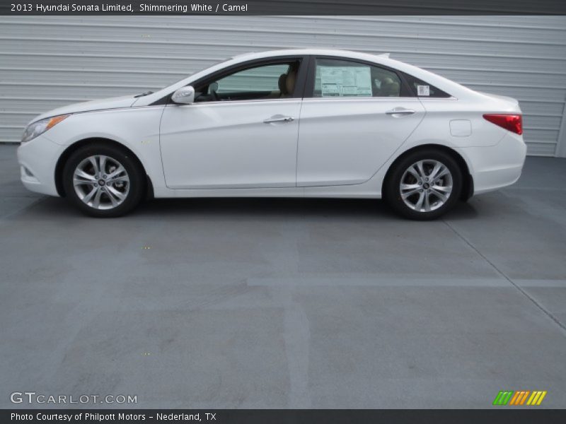 Shimmering White / Camel 2013 Hyundai Sonata Limited