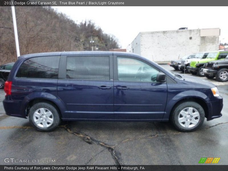 True Blue Pearl / Black/Light Graystone 2013 Dodge Grand Caravan SE