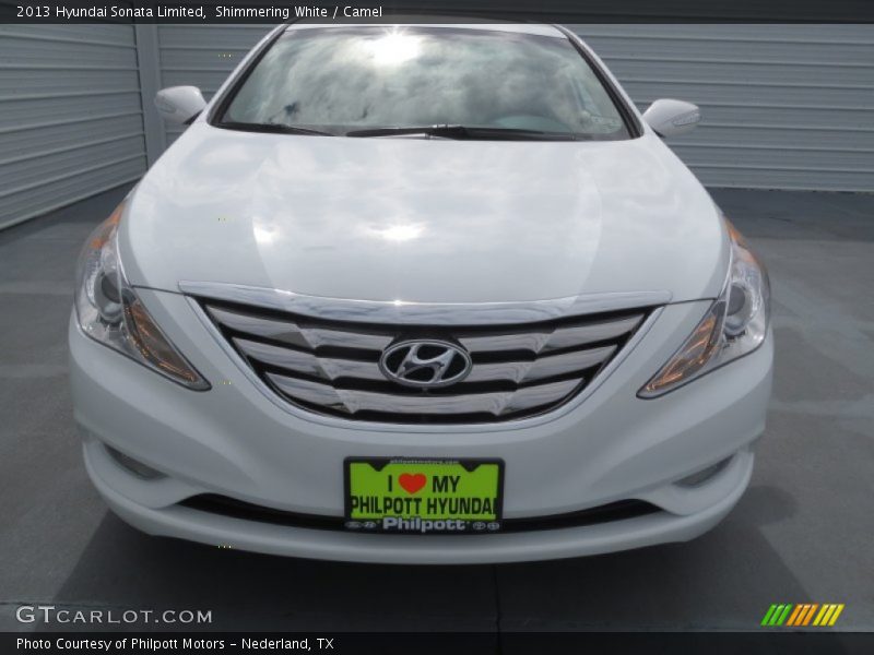 Shimmering White / Camel 2013 Hyundai Sonata Limited