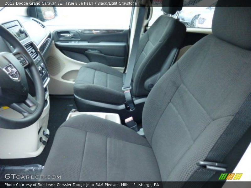 True Blue Pearl / Black/Light Graystone 2013 Dodge Grand Caravan SE