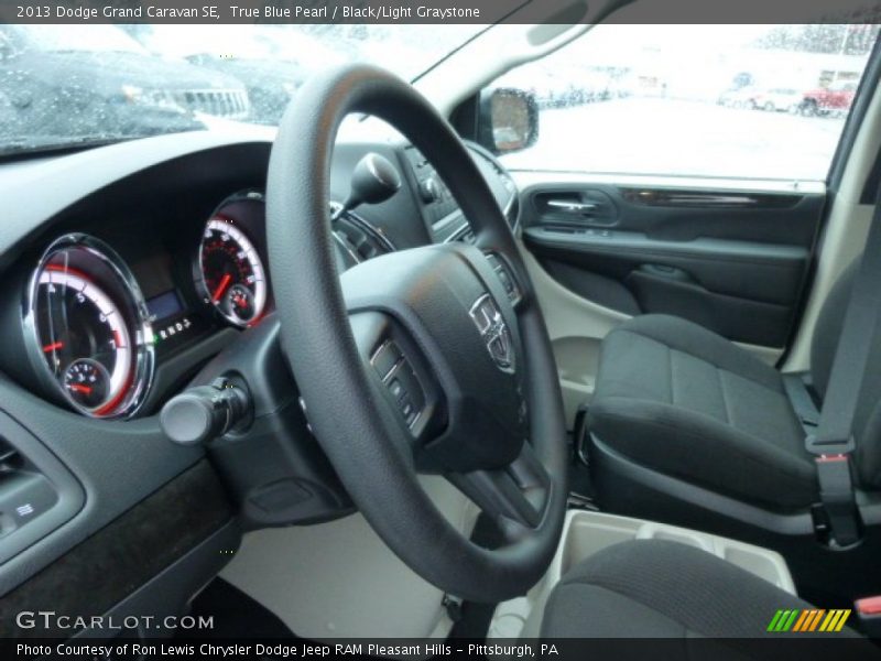 True Blue Pearl / Black/Light Graystone 2013 Dodge Grand Caravan SE