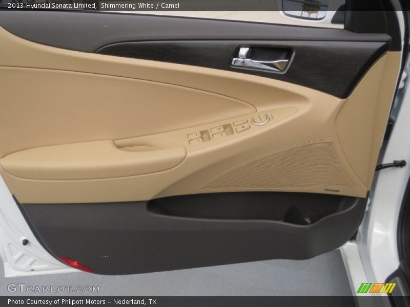 Shimmering White / Camel 2013 Hyundai Sonata Limited