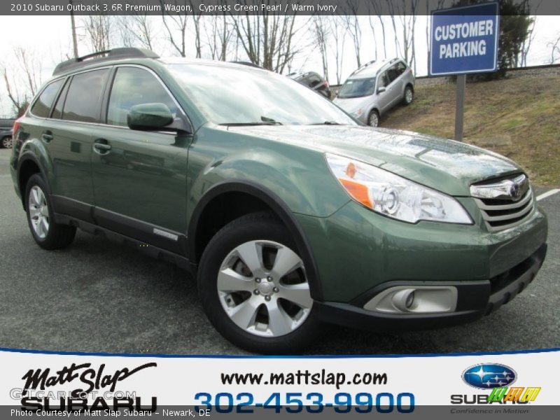 Cypress Green Pearl / Warm Ivory 2010 Subaru Outback 3.6R Premium Wagon