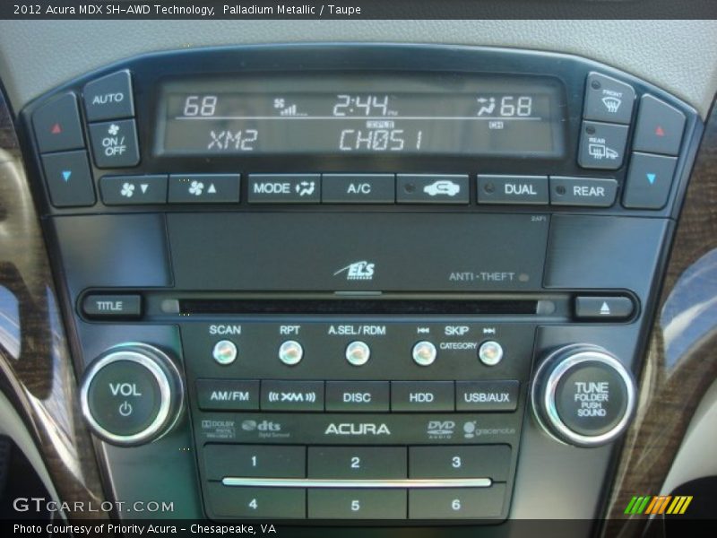 Controls of 2012 MDX SH-AWD Technology