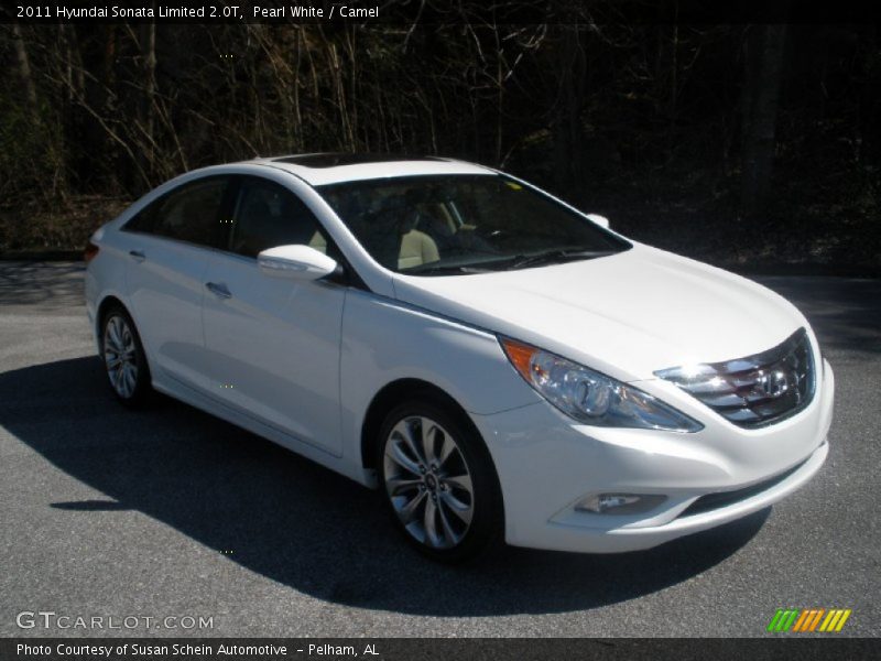 Pearl White / Camel 2011 Hyundai Sonata Limited 2.0T