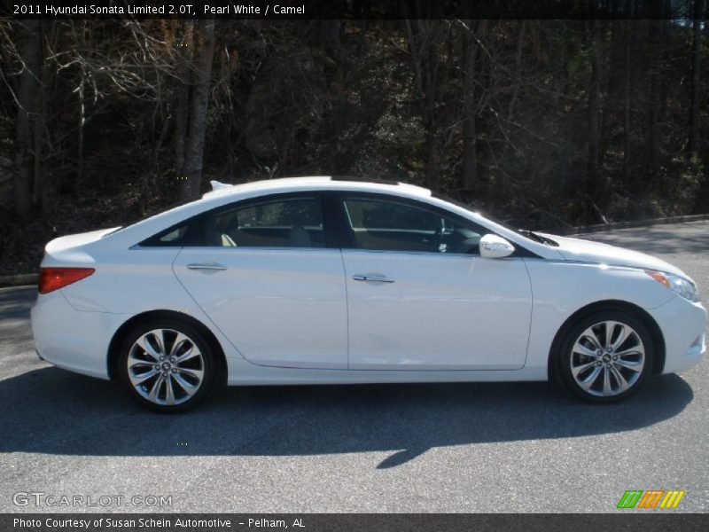 Pearl White / Camel 2011 Hyundai Sonata Limited 2.0T
