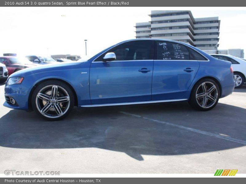 Sprint Blue Pearl Effect / Black/Red 2010 Audi S4 3.0 quattro Sedan