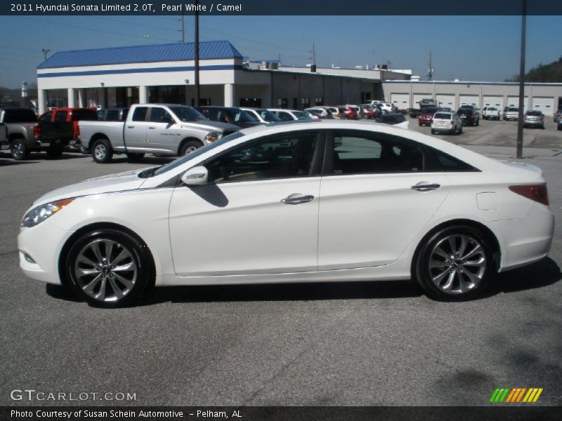 Pearl White / Camel 2011 Hyundai Sonata Limited 2.0T