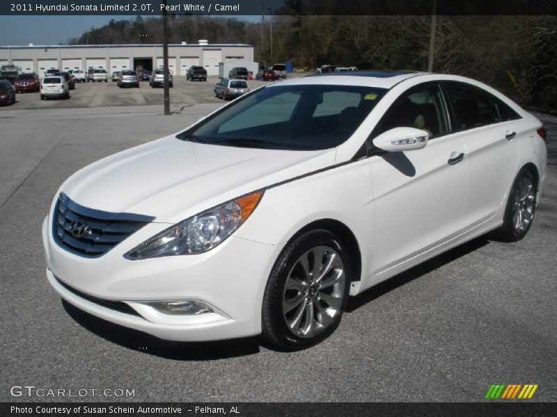 Pearl White / Camel 2011 Hyundai Sonata Limited 2.0T