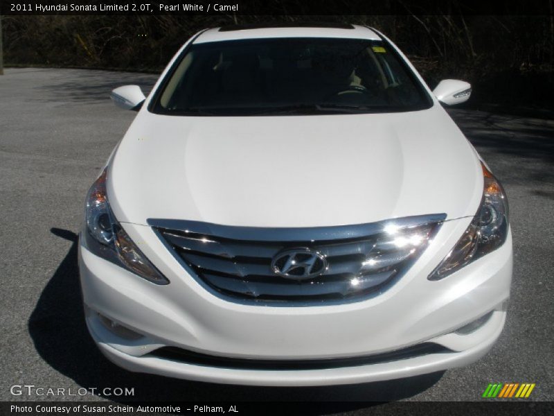 Pearl White / Camel 2011 Hyundai Sonata Limited 2.0T