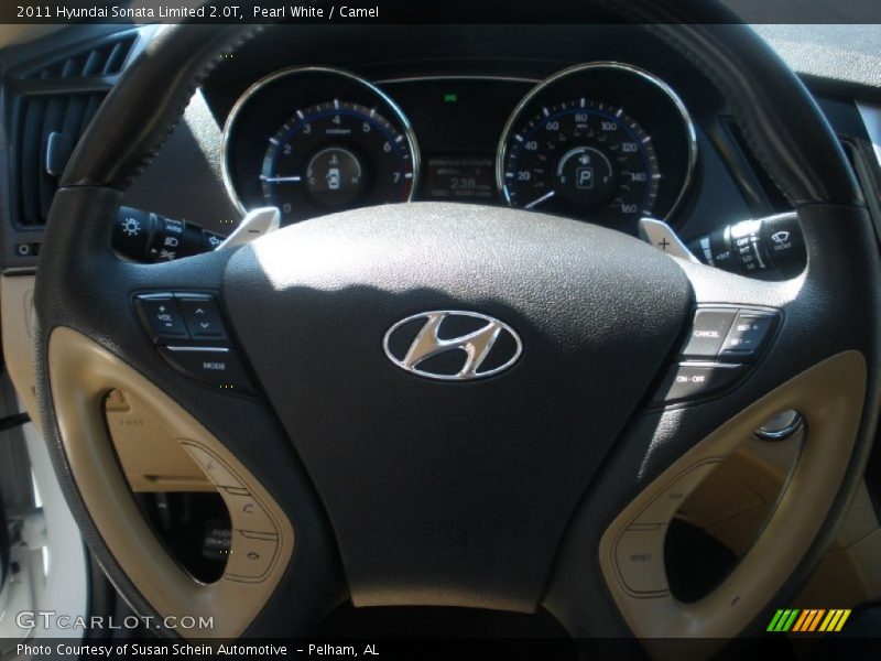 Pearl White / Camel 2011 Hyundai Sonata Limited 2.0T