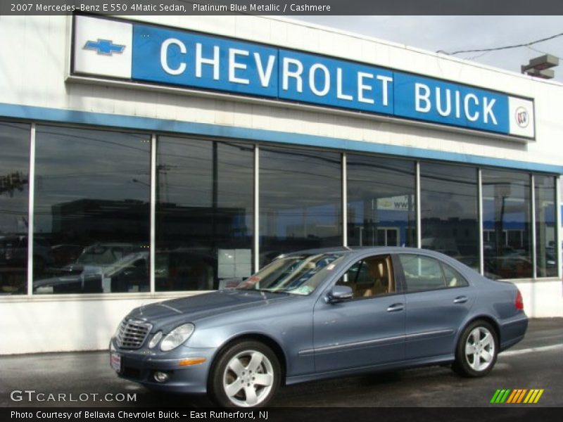 Platinum Blue Metallic / Cashmere 2007 Mercedes-Benz E 550 4Matic Sedan