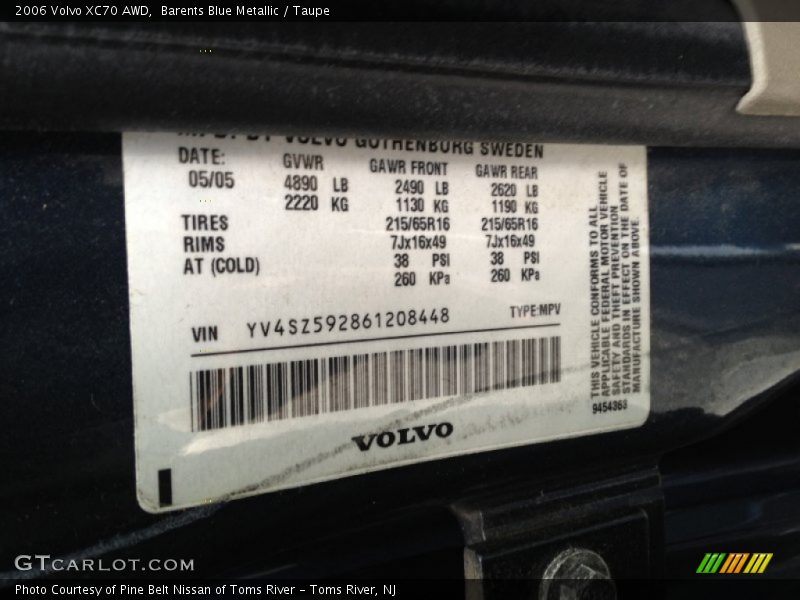 Barents Blue Metallic / Taupe 2006 Volvo XC70 AWD