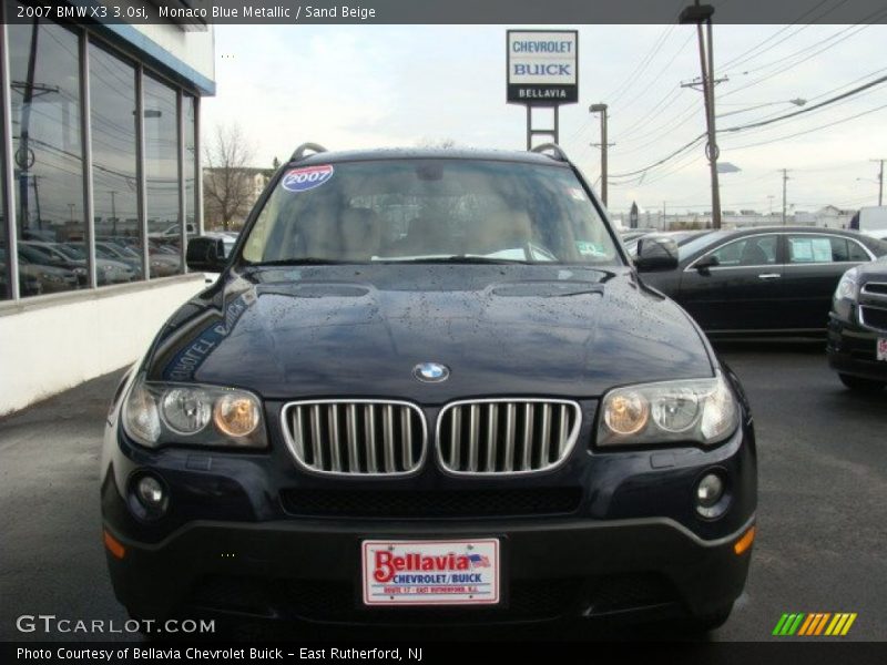 Monaco Blue Metallic / Sand Beige 2007 BMW X3 3.0si