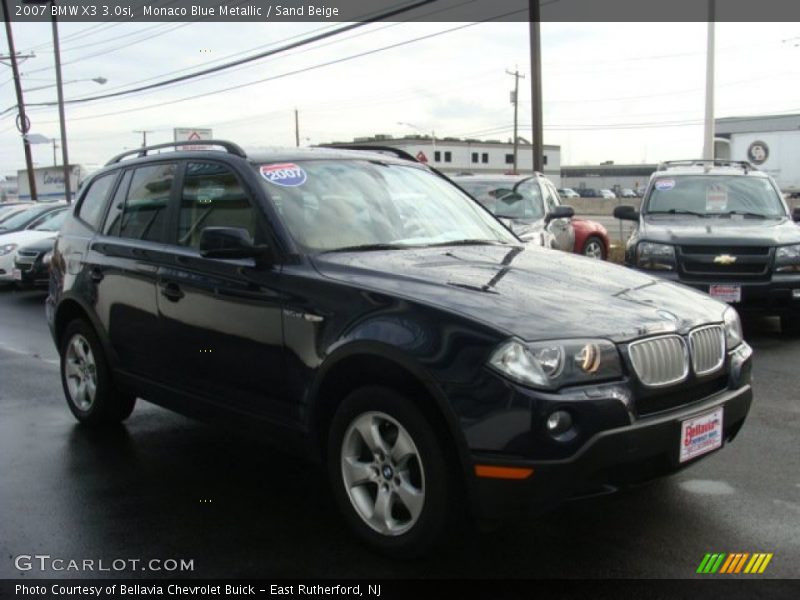 Monaco Blue Metallic / Sand Beige 2007 BMW X3 3.0si
