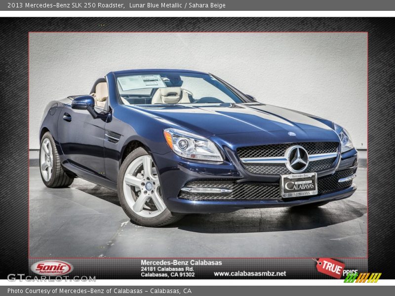 Lunar Blue Metallic / Sahara Beige 2013 Mercedes-Benz SLK 250 Roadster