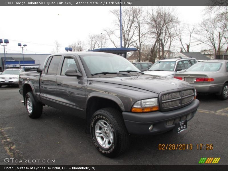 Graphite Metallic / Dark Slate Gray 2003 Dodge Dakota SXT Quad Cab 4x4