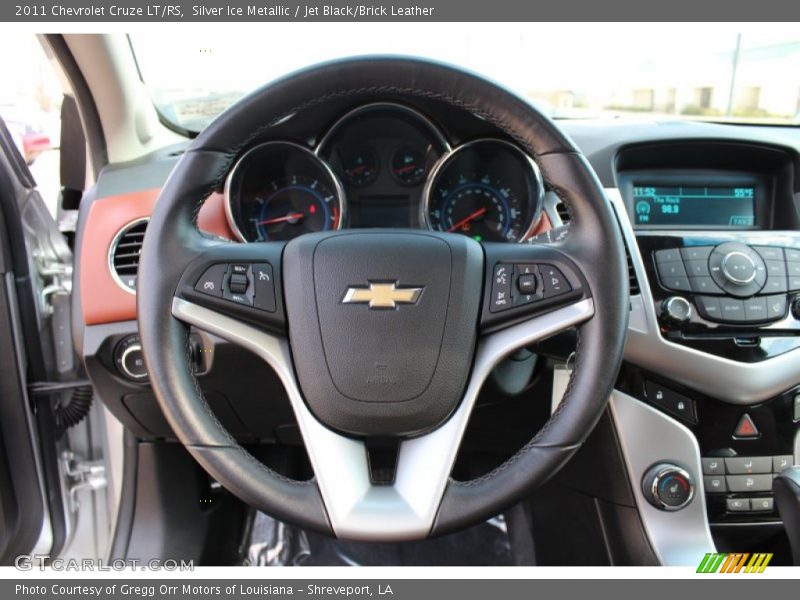 Silver Ice Metallic / Jet Black/Brick Leather 2011 Chevrolet Cruze LT/RS