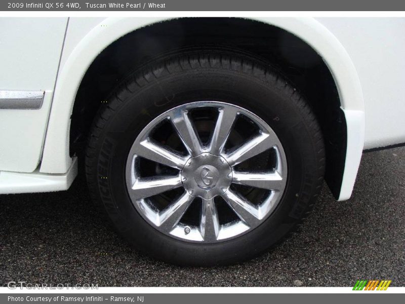 Tuscan White Pearl / Wheat 2009 Infiniti QX 56 4WD
