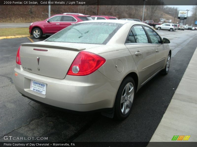 Gold Mist Metallic / Light Taupe 2009 Pontiac G6 Sedan