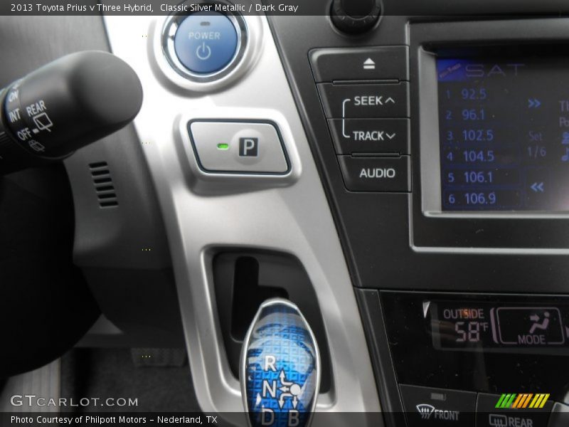 Controls of 2013 Prius v Three Hybrid