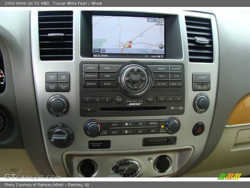 Tuscan White Pearl / Wheat 2009 Infiniti QX 56 4WD