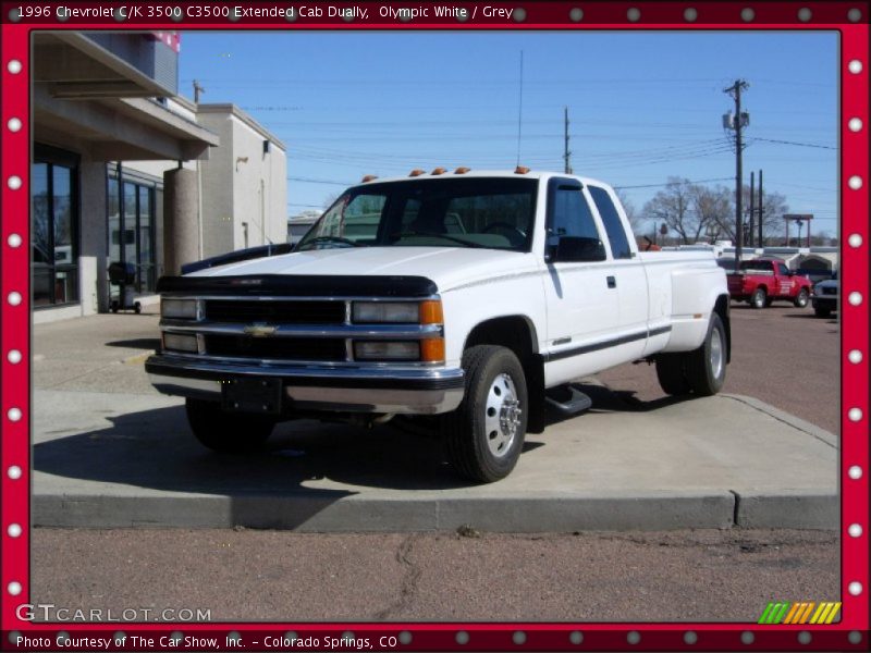 Olympic White / Grey 1996 Chevrolet C/K 3500 C3500 Extended Cab Dually