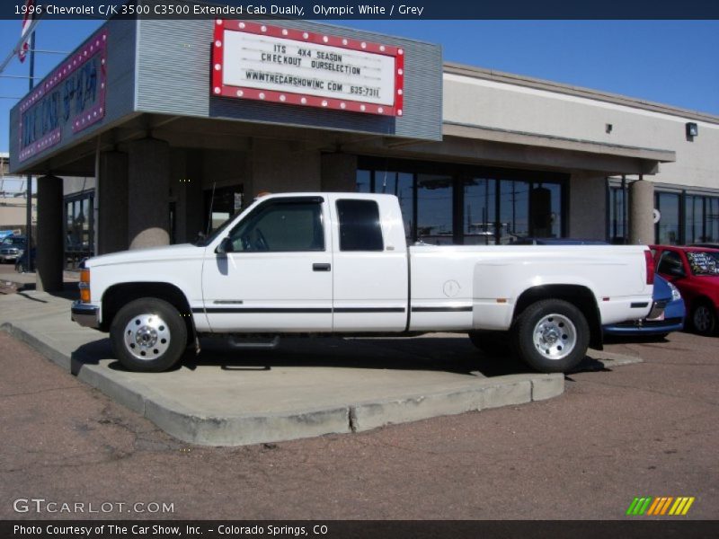 Olympic White / Grey 1996 Chevrolet C/K 3500 C3500 Extended Cab Dually