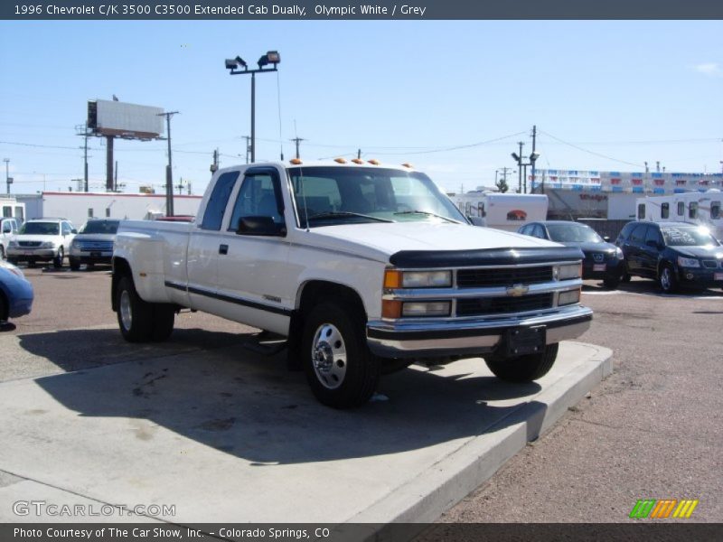 Olympic White / Grey 1996 Chevrolet C/K 3500 C3500 Extended Cab Dually