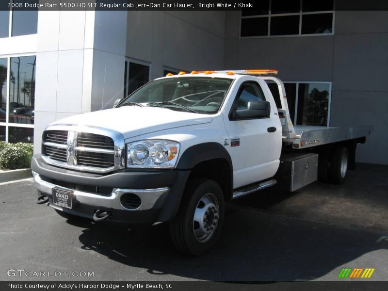 Bright White / Khaki 2008 Dodge Ram 5500 HD SLT Regular Cab Jerr-Dan Car Hauler