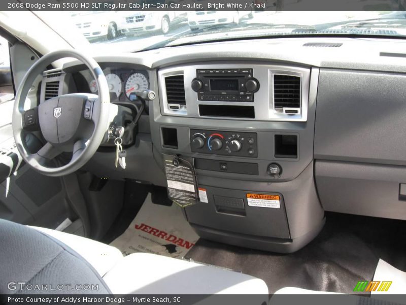 Bright White / Khaki 2008 Dodge Ram 5500 HD SLT Regular Cab Jerr-Dan Car Hauler