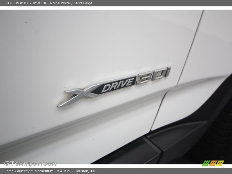 Alpine White / Sand Beige 2010 BMW X3 xDrive30i