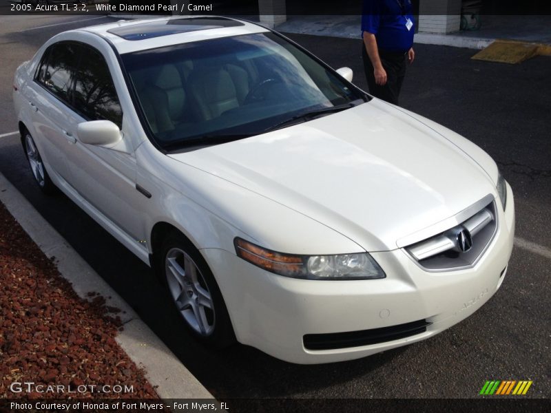 White Diamond Pearl / Camel 2005 Acura TL 3.2